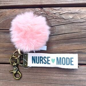 Nurse Keychain Bag Charm & Fuzzy Soft Pom Pom New